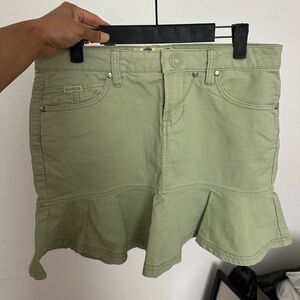 Squeeze Sage Green Ruffle-Hem Skirt